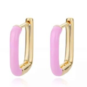 $1 when bundled ⚡️ Hot Pink/Gold Hoop Cuff Earrings